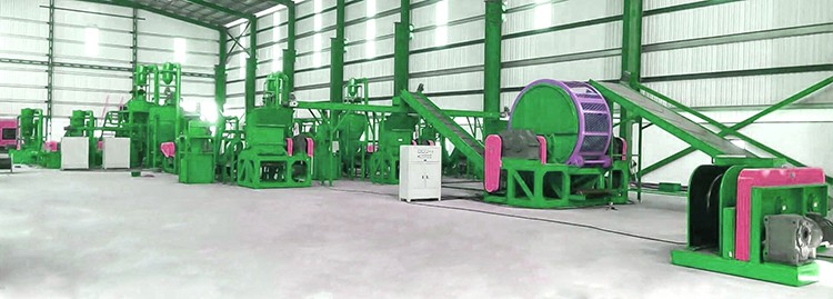 automatic tire recycling plant