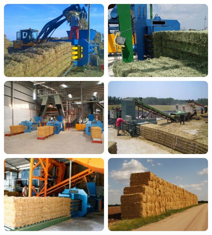 working site of straw baler press machine