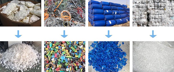 shredded plastic, plastic shredder machine